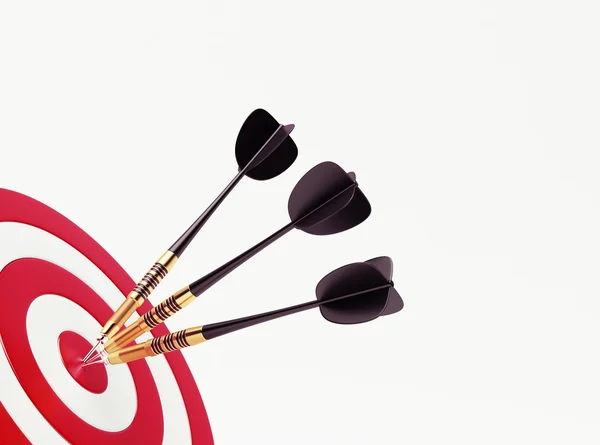 Darts on red targe — Stock Photo, Image