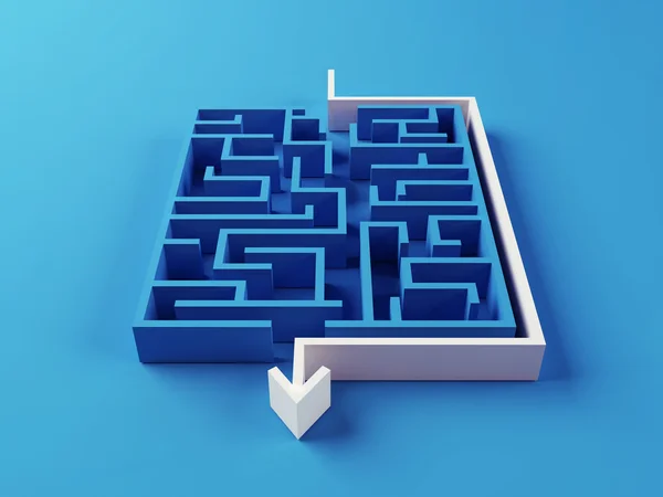 Solved Maze puzzle — Stock Photo, Image