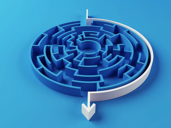 Rezolvate labirint puzzle — Fotografie, imagine de stoc