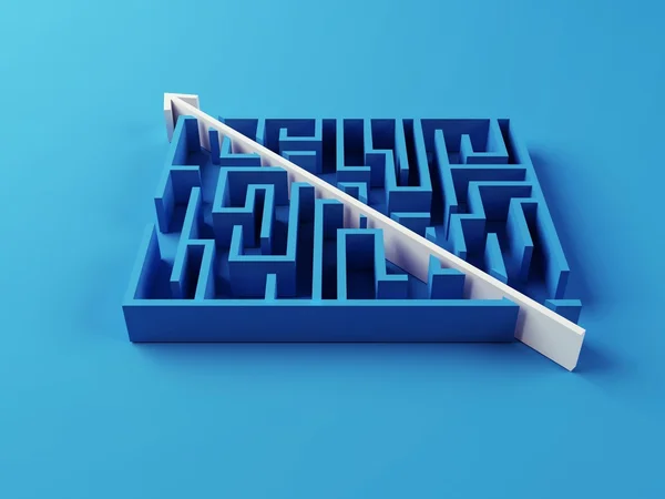 Solved Maze puzzle — Stock Photo, Image