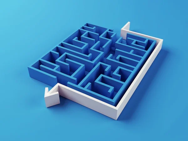 Risolto labirinto puzzle — Foto Stock