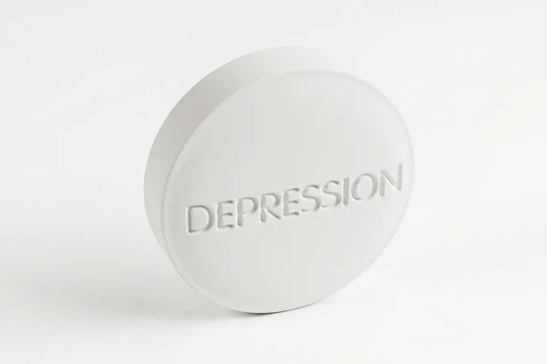 Depression Pill with Clipping Pat — Stock Photo, Image