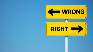 yanlış ve sağ işaret kırpma pat ile