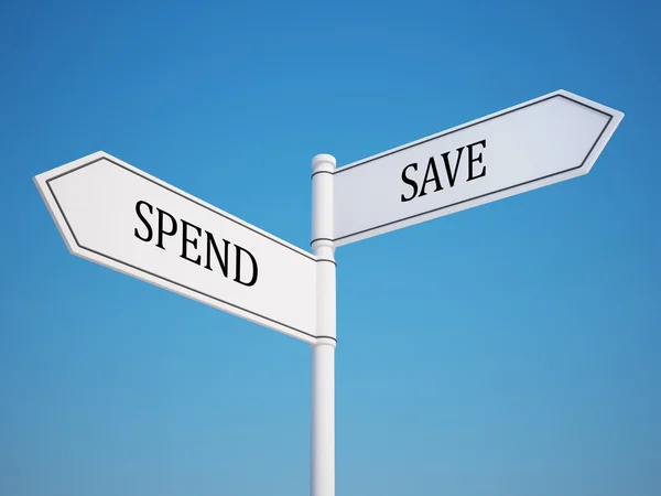 Spend and Save Signpos — Stock Photo, Image