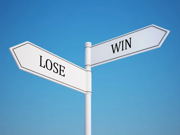 Verliezen en winnen signpos — Stock Fotó
