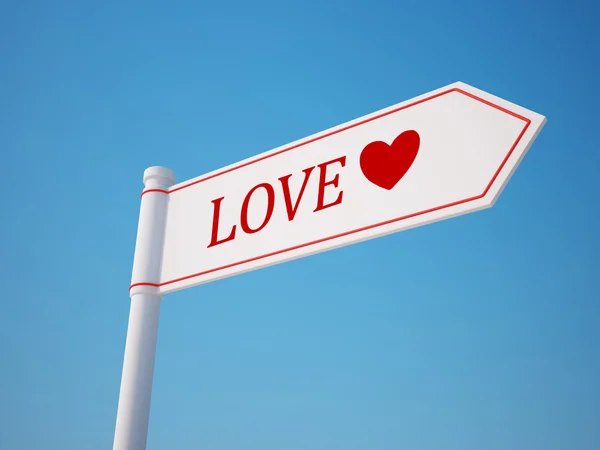Love Signpost with Clipping Pat — Stock Photo, Image