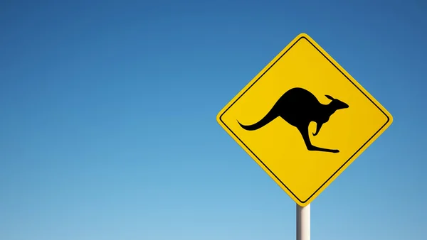 Kangaroo tecken med klippning pat — Stockfoto