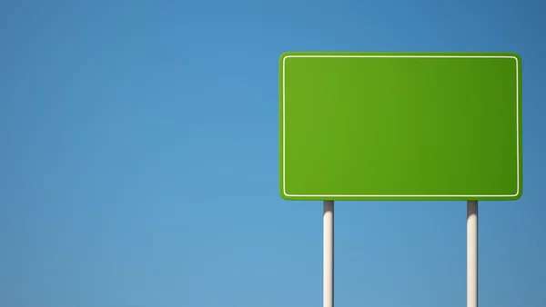 Grön tomt tecken med klippning pat — Stockfoto