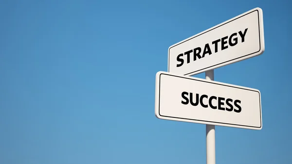 Success and Strategy Signpost with Clipping Pat — Stock Photo, Image