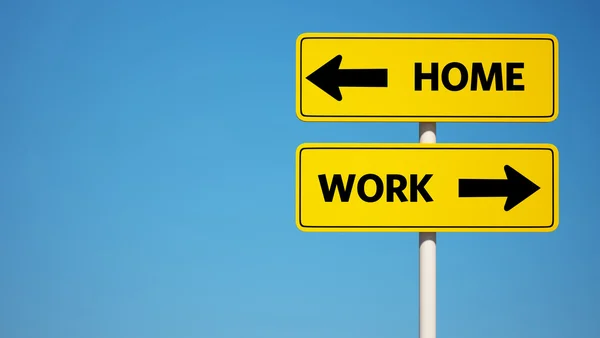 Home and Work Sign with Clipping Pat — Stock Photo, Image