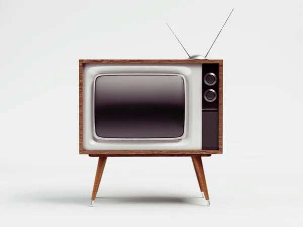 Retro TV with Clipping Pat — Stock Photo, Image