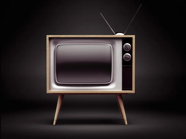 Retro TV with Clipping Pat — Stock Photo, Image