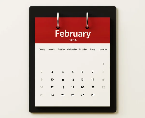 2014 February Calendar Planning — Stock Photo, Image