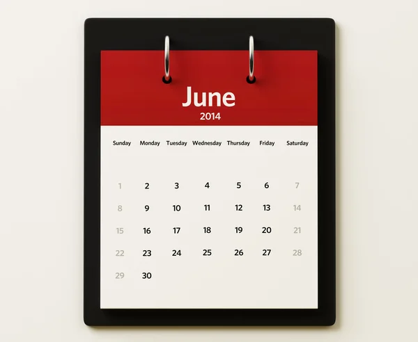 2014 Junio Calendario Planificación —  Fotos de Stock