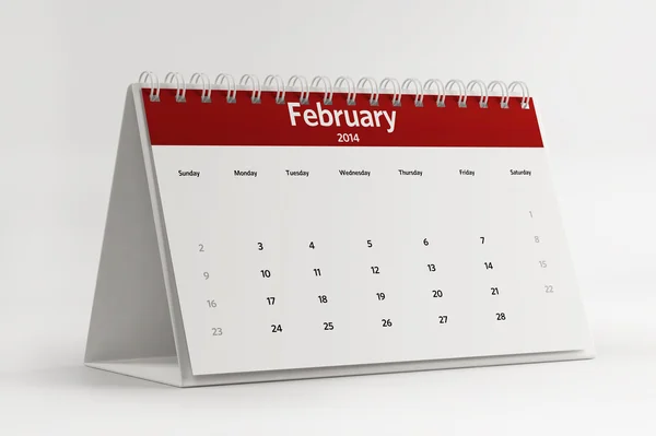 2014 二月月历规划 — 图库照片