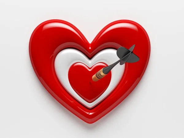 Dart mit Herz-Symbol — Stockfoto