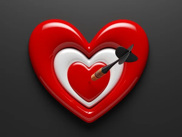 DART met hart pictogram — Stockfoto