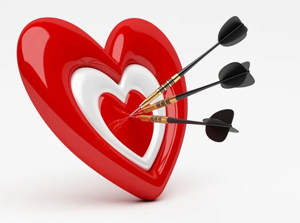 Dart with Heart Icon — Stock Photo, Image