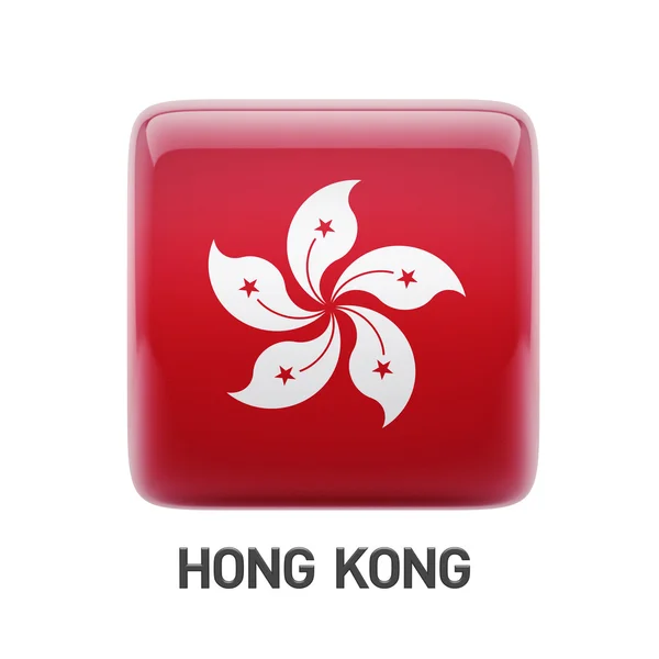 Ikona flagi Hongkongu — Zdjęcie stockowe