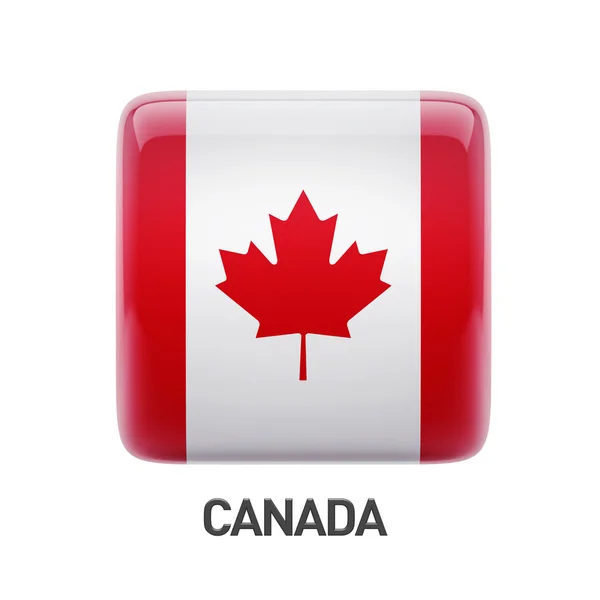 加拿大国旗图标 — 图库照片
