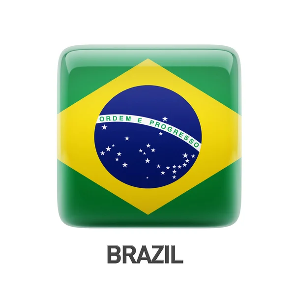 Brazil lobogó ikon — Stock Fotó