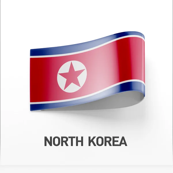 Nordkorea flaggikonen — Stockfoto