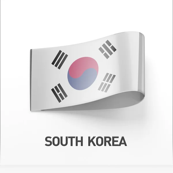 Ícone bandeira da Coréia do Sul — Fotografia de Stock