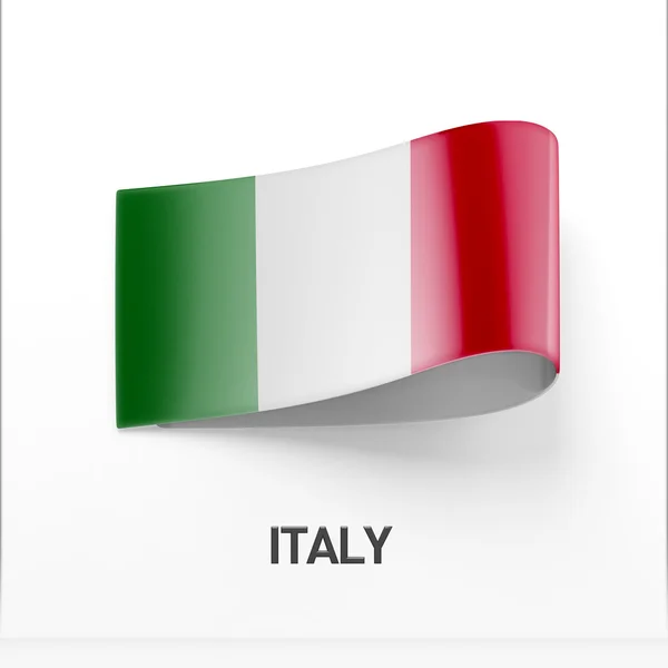 Ikone der italienischen Flagge — Stockfoto