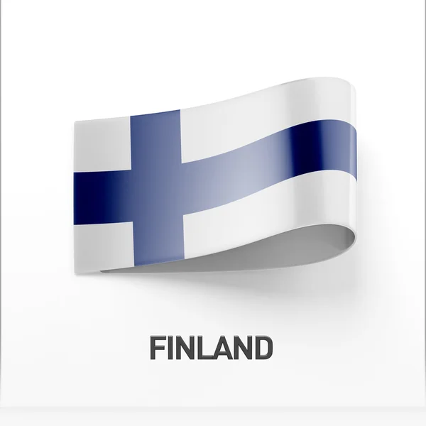 Finlandia flaga ikona — Zdjęcie stockowe