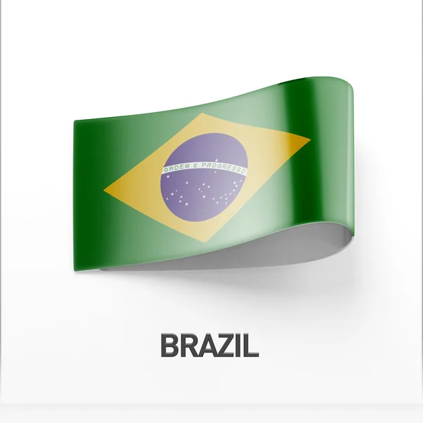 Brezilya bayrak simgesi — Stok fotoğraf