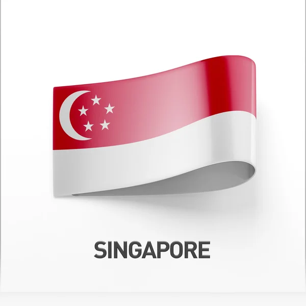 Icono de bandera de Singapur — Foto de Stock