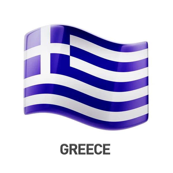 Het pictogram van de vlag van Griekenland — Stockfoto