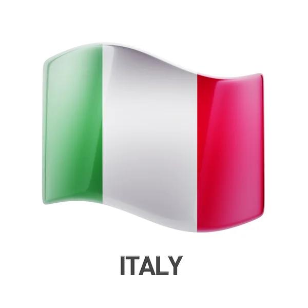 Ikone der italienischen Flagge — Stockfoto