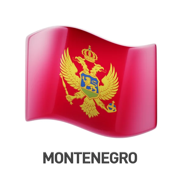 Икона флага Черногории — стоковое фото