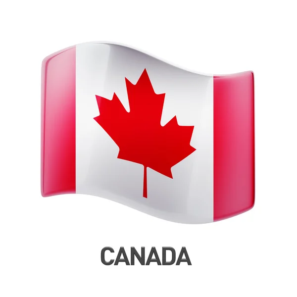 Kanadzie flaga ikona — Zdjęcie stockowe