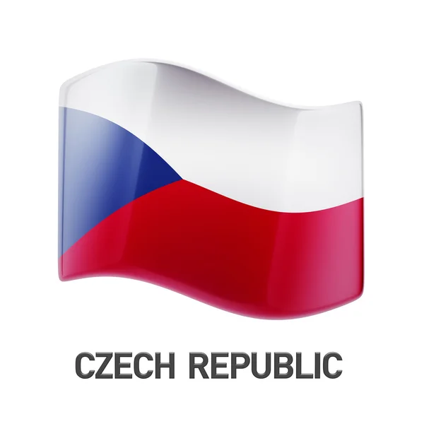 Czech Republic Flag Icon — Stock Photo, Image