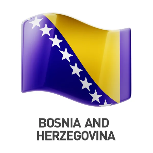 Εικονίδιο σημαία της Βοσνίας και Ερζεγοβίνης — Φωτογραφία Αρχείου
