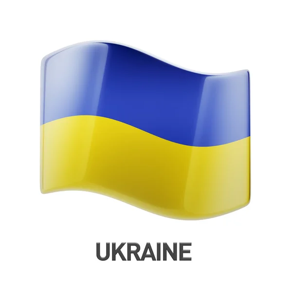 Ucraina icona della bandiera — Foto Stock