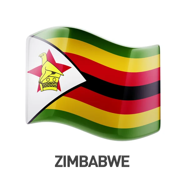 Ícone de bandeira zimbabwe — Fotografia de Stock