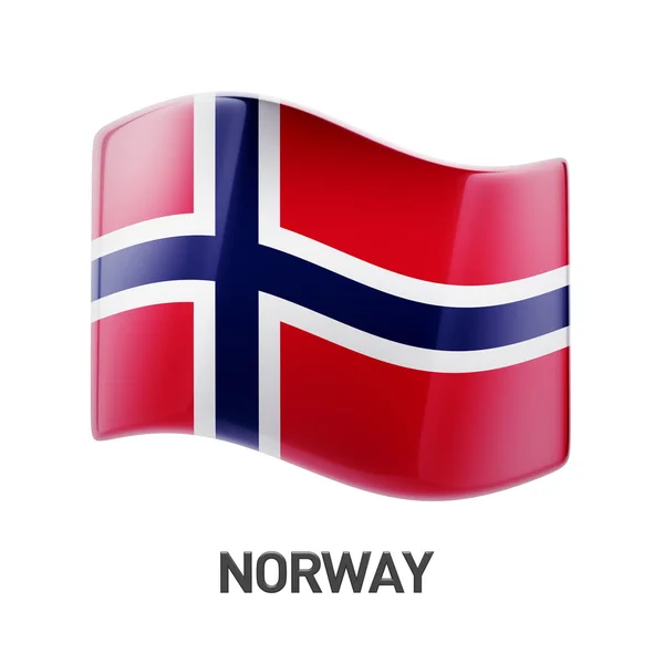 Ícone da bandeira da Noruega — Fotografia de Stock