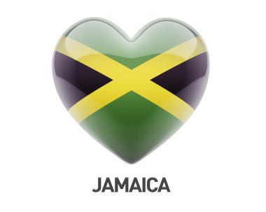 Jamaika bayrağını kalp simgesi 