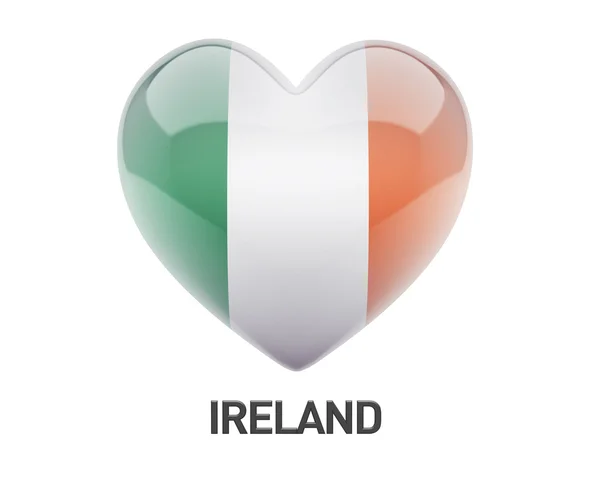 Ireland Flag Heart Icon — Stock Photo, Image