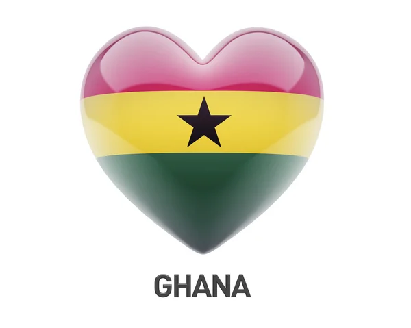 Ghanafahne Herz-Symbol — Stockfoto