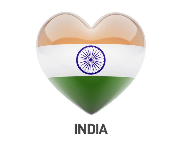 India vlag hart pictogram — Stockfoto