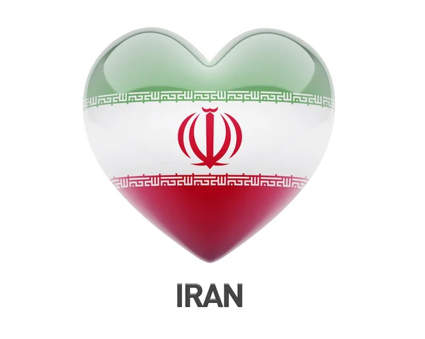 Икона сердца иранского флага — стоковое фото