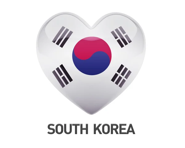 Bandera de Corea del Sur Corazón icono —  Fotos de Stock