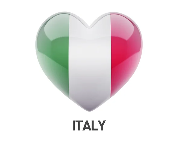 Italia Bandiera Icona del Cuore — Foto Stock