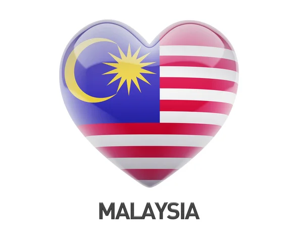 Malaysia Flag Heart Icon — Stock Photo, Image