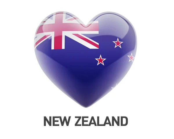 Nový Zéland ikona příznaku srdce — Stock fotografie