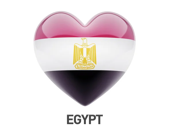 Egypt Flag Heart Icon — Stock Photo, Image